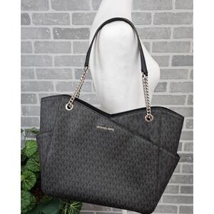 Micheal‎ Kors Jet Set Large MK Signature Logo Shoulder Bag Chain Strap Handbag